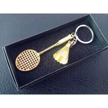 배드민턴 키링 굿즈 열쇠고리 키홀더 가방 연결고리 고리 귀여운 악세사리 테니스 선물 기념, 골든 (검은색 선물 상자)