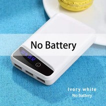 3x18650 또는 2*955465 폴리머 Powerbank 커버 전원 은행 케이스 DIY 상자 3 USB 키트 전화 충전기 손전등, 03 White No Battery