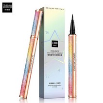 안번지는 오래지속되는 투명 워터프루프 마스카라 워셔블 헤어 새치 롱래쉬 SENANA 4D 별이 빛나는 실크 섬유 속눈썹 두꺼운 연장 + 아이 라이너 방수 땀 방지 지속 빠른 건조, 03 Eyeliner