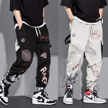 남자바지 스트릿룩 힙합스타일 그래피티 조거 팬츠