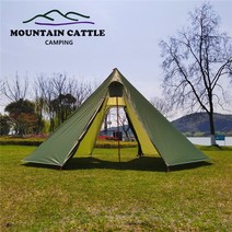 캠핑 굴뚝 구멍을 가진 큰 피라미드 천막 4-5 사람 Ultralight 옥외 야영 Teepee 반대로 바람 배낭 텐트 Aw, 02 Outer tent Color 02
