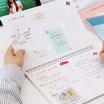스프링 제본 역사 개념정리 시험 대비 혼자공부 지도 노트 B5 한국사 세계사 모눈 한국지리 세계지리, 세계지도 핑크