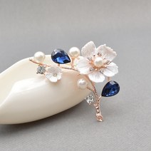 머플러 스카프 옷핀 뱃찌 혼주 브로치 broach CINDY XIANG-여성을 위한 쉘과 진주 꽃 패션 핀 레드 크리스탈 웨딩 쥬얼리