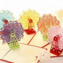 3D입체 팝업카드 (관람차) 엽서 카드 사진출력 돌카드