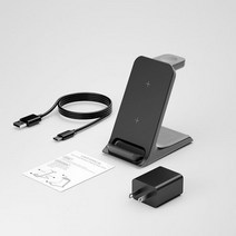 애플 아이폰14프로 호환 케이스 KPON 3 in 1 무선 충전기 스탠드 iPhone 14 13 12 11 Apple Watch Ultra 8 7 6 5 Airpods Pro 2, 블랙 US 어댑터