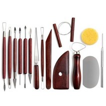 도자기 점토 조각 도구 키트 초보자 운반 케이스 가방 포함 전문가용 모델링 DIY, 23 15pcs set