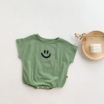 신생아옷 아기옷 MILANCEL- 여름 아기 바디 슈트 귀여운 편지 웃는 얼굴 점프 원피스