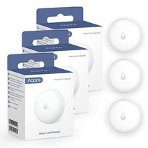 Aqara 누수 센서 키트 - 3팩 AQARA HUB 필요 무선 누수 감지기 경보 시스템 및 스마트 홈 오토메이션용 무선 미니 홍수 감지기 주방 욕실용 IFTTT와 작동, Water Leak Sensor Kit