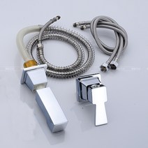 모든 구리 3 구멍 수도꼭지 냉온수 스위치 액세서리 분할 분지 세면대 변환 밸브 유럽, 45도 각도 당기기 2종 세트  렌치 보내기