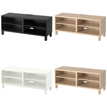 이케아 TV장식장 BESTA 베스토 TV장식장 화이트스테인 참나무무늬 120x40x48 cm