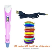 3D펜 크리스마스 생일 선물프린터, 핑크 100m pla