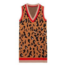 베스띠벨리 [19년 여성 베스트 60%세일][무료배송] 브이넥 레오파드 울 블랜딩 니트 표범무늬 조끼