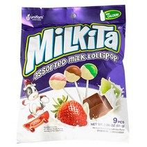 밀키타 어쏘티드 밀크 롤리팝, 81g, 3개