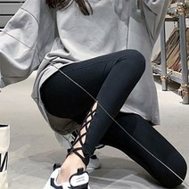 코지 여자 매력적인 밑단 X끈 트임 필라테스 요가 레깅스