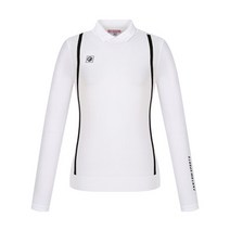 팬텀 팬텀골프웨어 KQF 221B1SR155_WH 화이트 여성 사이드 배색 펀칭 카라 긴팔 니트