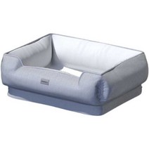 고급형 반려동물 라텍스 침대 사계절 이동식 세탁가능, 라이트 그레이 M사이즈 70x55x25