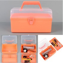 휴대용 2단 소형 투명 다용도 공구함 이동식공구함 목공용품