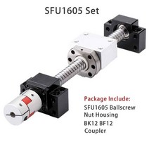 C5 볼 스크류 SFU1605 맞춤형 엔드 가공 CNC 기계 부품 베어링 너트 하우징 BK BF 모드 3D 프린터 사용, 12 800mm