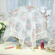 탁상 거울 가리개 미러 앤틱 덮개 빈티지 커버 천 레이스 가림막 화장대 거울커튼, C