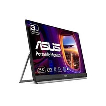 ASUS ZenScreen 24인치(23.8인치 보기 가능) 1080P 휴대용 USB-C 모니터(MB249C) 풀HD IPS 스피커 멀티스탠드 디자인 킥스탠드 C클램프 암 파티션, 15.6인치 IPS FHD USB 3.0