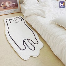 MCOMPANY 인테리어 바닥 러그 발매트 캐릭터 미끄럼방지 아이방 고양이 다용도 미니 매트 침대 현관 주방 발러그 보조 간이 포근한 유아용 카페트 (보미 폭신한)