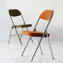 듀이 코듀로이 홈 카페 접이식 폴딩 체어 철재 인테리어 빈티지 디자인 의자, 브라운