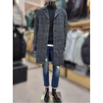 [톰스토리] [W몰 ] T199M-6915A18W2테일러드 오버핏 타탄체크 모직 코트