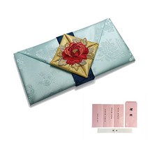 지극정성 모란 현금예단보 예단봉투, 옥색(신부님이 신랑 댁으로)