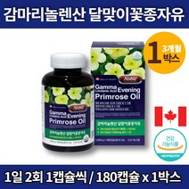 감마리놀렌산 비타민E 달맞이 꽃 종자 추출물 씨 씨앗 오일 프림로즈 GLA 지엘에이 식물성 불포화지방산 중년 여성 40대 50대 여자 여성 영양제, 1박스
