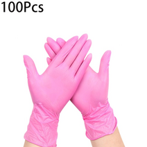 원예 장갑 안전 이중코팅 손끝 방수 여름작업 작업용 풀뽑기 100 개상자 가정용 방수 핑크 니트릴 장갑 정육점 안전 작업 라텍스 긴 일회용 장갑 주방 사용, 핑크 장갑 100개, m