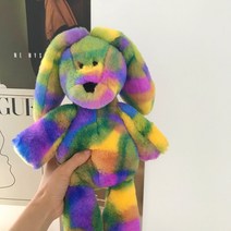 알록달록한 무지개 곰돌이 토끼 인형 유니콘 핑크 소품샵 인스타 감성 인테리어 애착인형, C.토끼 36cm, fcm