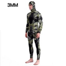 다이빙 슈트 서핑 잠수복 편안한 위장 긴 소매 분열 후드 남성용 방수 네오프렌 개, Top and pants+M 59-73KG