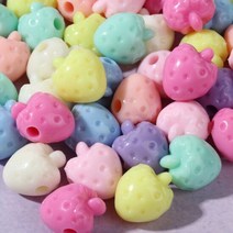 딸기 모양 대용량 500g 파스텔 비즈 공예 레진아트
