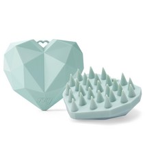 [인기 헤어 살롱과 공동 개발] 샴푸 브러쉬 두피 브러쉬 실리콘 스컬프 마사지 브러시 두피 마사지 S 자 후크 포함 (민트)