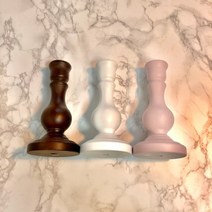 헤이플로 파스텔 빈티지 우드촛대 양초홀더 캔들받침 캔들트레이 3color, 핑크