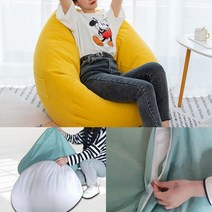 컬러 빈백 소파 (옐로우) (M) 편안한1인소파 노래방쇼파 거실쇼파