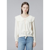 [리스트(LIST)] 펀칭 레이스 칼라 블라우스_TWWBLM50020_CR
