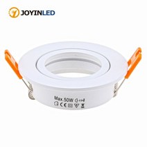 알루미늄 라운드 화이트 LED 통 Led 스포트 라이트 프레임 홀더 MR16 GU10 GU5.3 램프 피팅 천장 조명기구, Round-Black
