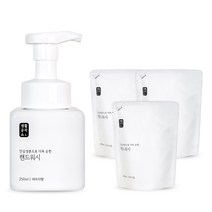 생활공작소 핸드워시 파우더향 250ml x 1입 + 리필 200ml x 3입, 핸드워시 용기 250ml 1개 + 리필 200ml x 3입 파우더향