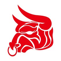 차량 대형 황소 차량용 튜닝 자동차 포인트 스티커, 조수석(50x57cm), 빨강, 타입1