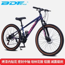 클래식 BDF 전기 자전거 24/26 인치 도로 산악 자전거, 퍼플 24인치 21단