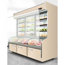 야채 과일 냉장고 쇼케이스 오픈 진열대 업소용 셀프, 1.5m 3온도 3실 럭셔리 그리드 모델