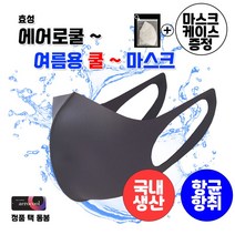 국내생산 효성 에어로쿨 3D항균 쿨마스크 5매입 쿨냉감 (여름용 특허원단) + 마스크케이스증정