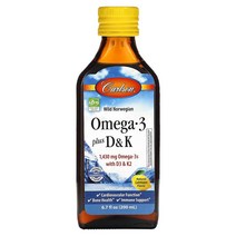 칼슨 오메가3 플러스 D K 내추럴 레몬 1430mg 200ml, 3병