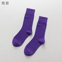 미들 하프 삭스 5컬레 여성 겨울 가을 면 긴목양말 트렌드 MOVEMENT 레이어드 2878816903, 아름답다 보라색 5겹