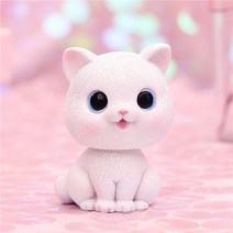 미니 귀여운 고양이 인형 탁자 진열 세트 피규어 생일 선물 세트 만화, 화이트 원안