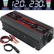 자동차 인버터 1500W/2000W/2600W 파워 인버터 변형 사인 파 LCD 디스플레이 직류 12V 교류 220V 태양열 USB 2개 차량 변압기 컨버트 EU 소켓, 1500W, CHINA