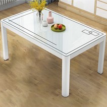 아우스 XL 모던식탁세트 4인용 강화유리식탁 세트 다이닝테이블 6인용 식탁세트의자 2인용, 식탁단품x화이트 1000mm