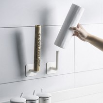 접착식 키친타월 꽂이 걸이 봉투 랩 종이 호일 뚜껑 거치대 다용도 수납 정리