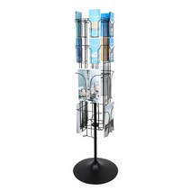 엽서진열대 매거진 회전 잡지꽂이 리플렛 거치대, 검정색 - 상단 링 없음